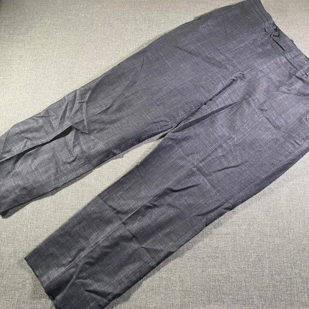 Holland Sherry Mens Charcoal Textured Wool Dress Pants Size 36x29 Tailored USA